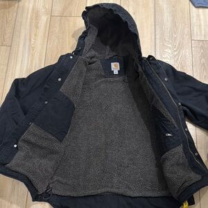 Carhartt Black Hooded Jacket Sherpa